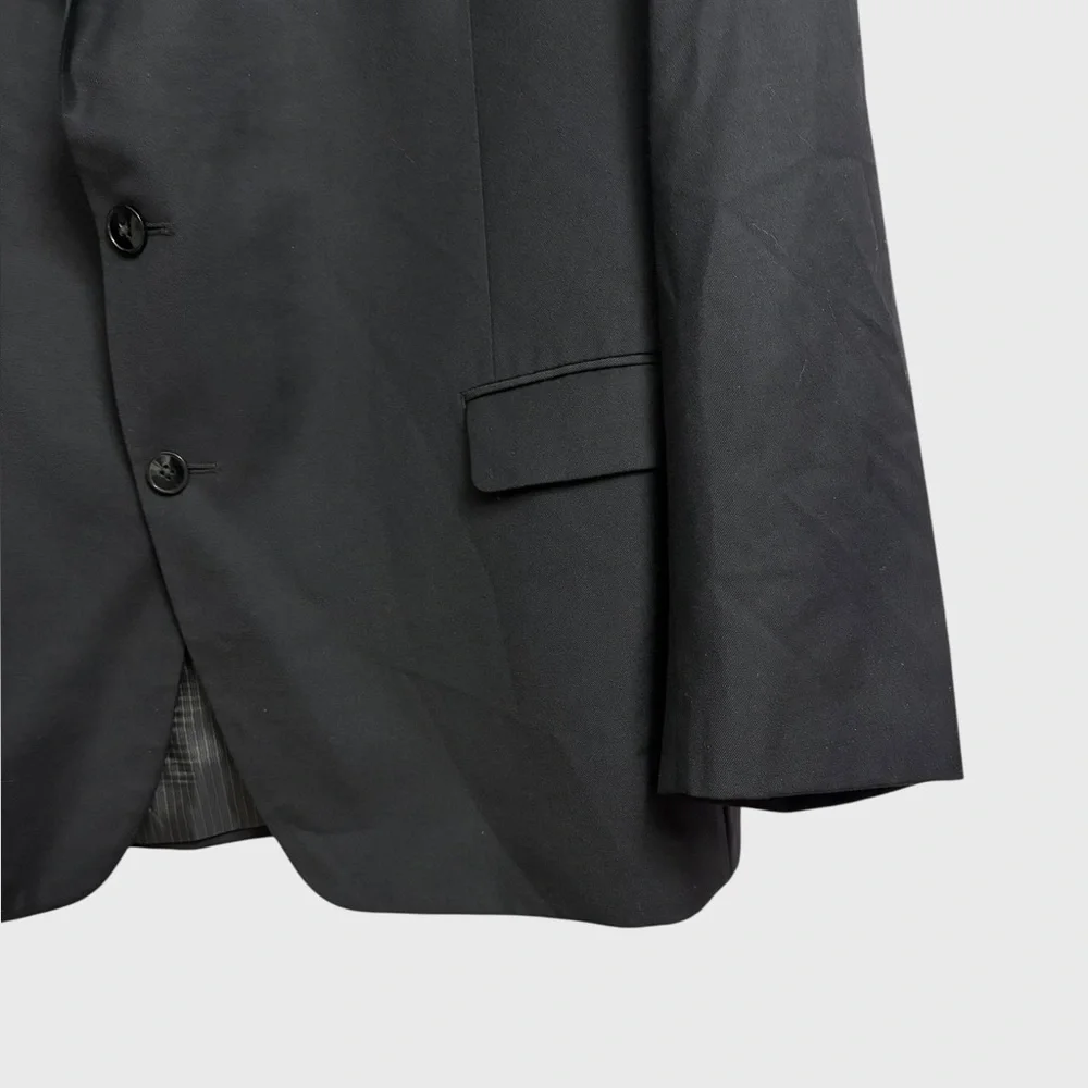 Calvin Klein Men's Slim Fit Two-Button Jacket Blazer Size 48R Black Wool Preppy